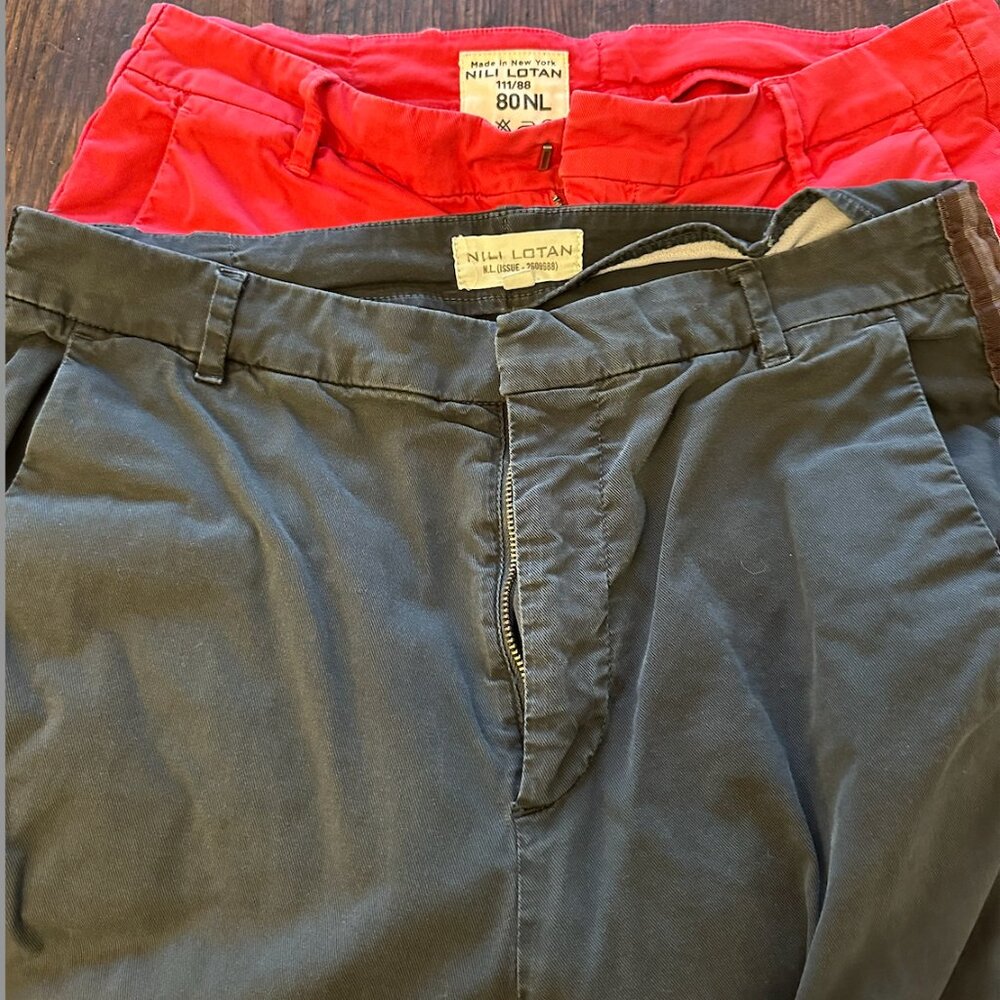 Nili Lotan TWO Paris pants - drop crotch - size 8 , black and red